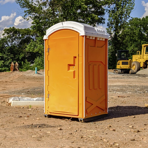 how often are the portable toilets cleaned and serviced during a rental period in Brown County